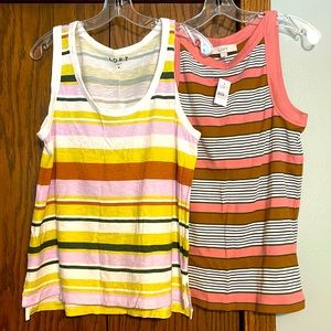 2- NWT LOFT tan tops. Both for like size medium. Never worn!